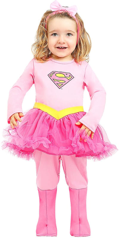 FUNIDELIA Supergirl kostuum voor baby - Maat: 50 - 68 cm - Roze