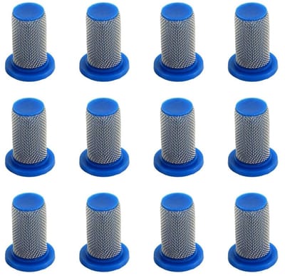 Set van 12 50 Mesh Druppelbeveiligingszeven, Spuitmondfilter, Cilinderfilter voor Spuiten en Lijnmarkeermachines