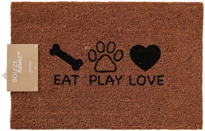 Boltze - Deurmat - Schoonloopmat - Honden - Eat - Play - Love - Kokos - 60x40cm