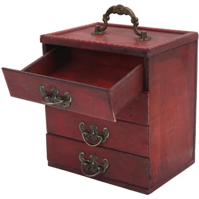 Vintage Houten Sieradendoos 4 Laag Lade Grote Capaciteit Retro Sieraden Organizer Koffer voor Thuis black
