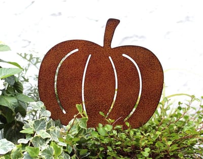 LB H&F Pompoen Lilienburg decoratiefiguur roeststekker roestdecoratie herfst tuinsteker herfstdecoratie roest metaal tuin decoratie tuinfiguur (pompoen)