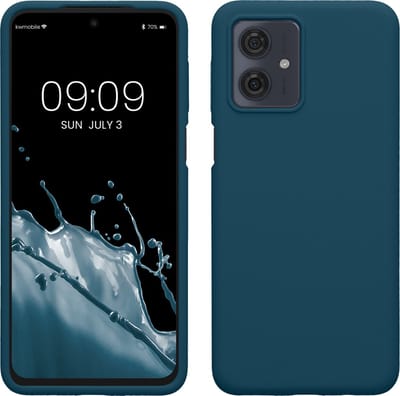 kwmobile telefoonhoesje geschikt voor Motorola Moto G54 5G - Hoesje met siliconen coating - Smartphone case in petrol