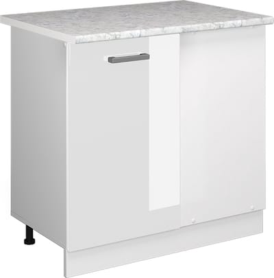 Vicco R-Line Hoekkast – 86 cm, WB Marmer Wit Hoogglans