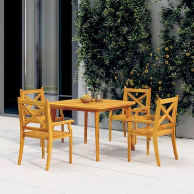 Tuintafel Acaciahout - Buitentafel Terrastafel - Buiten dineren - Massief Tropisch Hardhout - 110 x 110 x 75 cm
