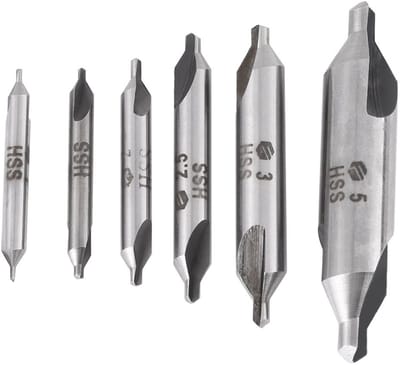 aladdien - 60 Degree Centre Drill Bit Set - 6-delige set - Voor metaalbewerking - Precisie en duurzaamheid - Voor boren en verzinken - Geschikt ...