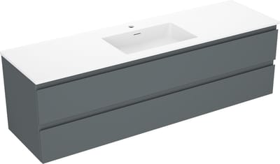 Mexen Orio badkamerkast 160 cm met wastafel Otis, 2 lades, grafiet mat/wit mat - 91A10-16047-2-BFF66-W18M01