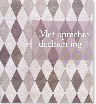 Cards & Crafts Condoleancekaart - Met Oprechte Deelneming Wenskaart - 12 x 11 cm - gevouwen kaart Inclusief envelop