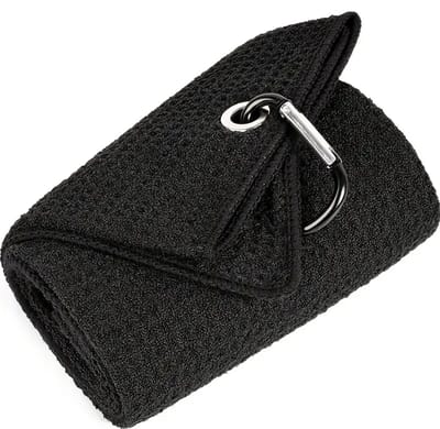 Stripe golfhanddoek microvezel 60x40 - karabijnhaak voor golftas