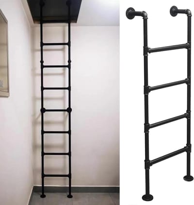 Noodladder voor raam - Veiligheidsladder metaal - Veilig vluchten - Verstelbare lengte - 100-300 cm - Zwart
