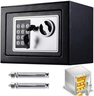 Elektronische Minikluis - Digitale Geldkluis - Thuisgebruik Beveiliging - Dubbele Toegangsmethode - 85 Liter Inhoud - Zwart