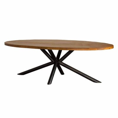Tower Living Eettafel Selva - Ovaal Bruin Hout - 200x100x77cm