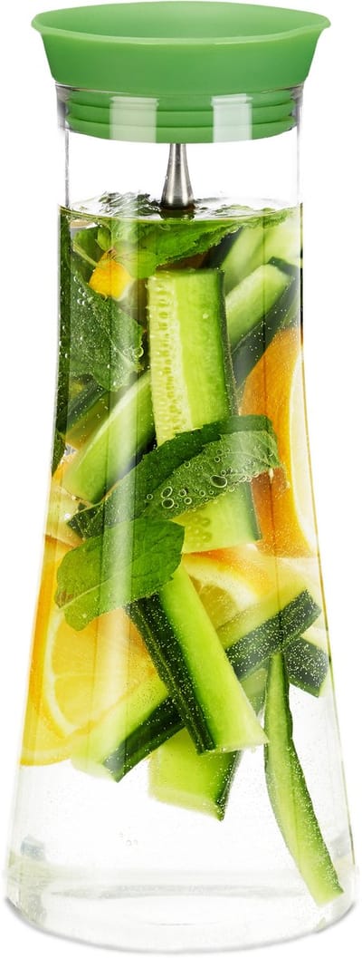 glazen karaf - 1 l - met deksel - glas - vaatwasserbestendig - waterkaraf