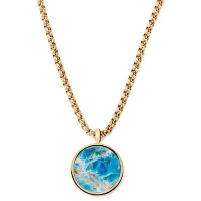 Orisun | Goudkleurige Ketting met Ronde Hanger van Apatiet