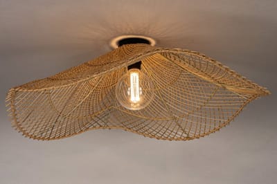 Lumidora Plafondlamp 75733 - Plafonniere - GAMBIA - E27 - Bruin - Naturel - Riet - ⌀ 85 cm