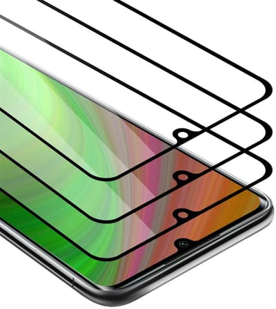Cadorabo 3x Screenprotector geschikt voor Xiaomi Mi NOTE 10 Volledig scherm pantserfolie Beschermfolie in TRANSPARANT met ZWART - Getemperd (Tempered) Display beschermend glas in 9H hardheid met 3D Touch
