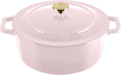 MOA Gietijzeren Braadpan - 7,2L Stoofpot - Voor Alle Warmtebronnen incl. Inductie - Met Deksel - Ø 30cm - Anti-Aanbaklaag - PFAS-vrij - Lila