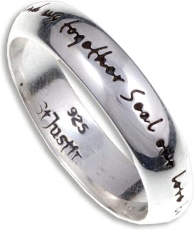 Engels liefde zilveren ring maat 55  (SR946.55)