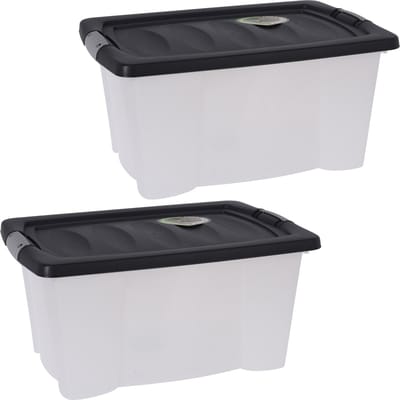 Storage Solutions Opbergdozen/organizers met deksel 3x stuks - kunststof - 13L