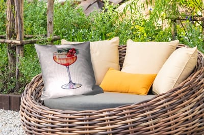 Buitenkussen - Cocktail - Feest - Winter - Decoratie - 45x45 cm - Weerbestendig