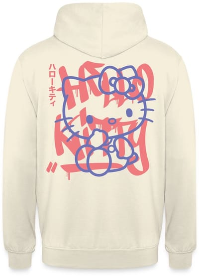 Hello Kitty Met Graffiti-Stijl Lettertype Hoodie Unisex