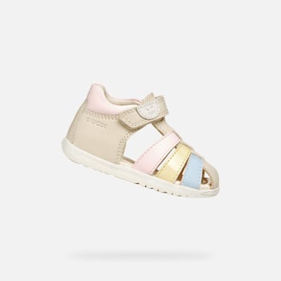 GEOX SANDAL MACCHIA DREUMES Sandalen - LICHT IVOORKLEURIG/LICHTGEEL - Maat 19