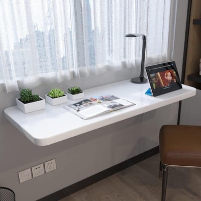Inklapbaar Bureau - Wandtafel - Thuiswerken - Ruimtebesparend Ontwerp - 60cm tot 120cm - Wit