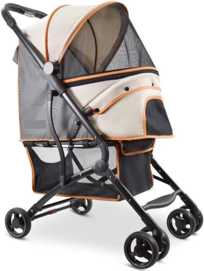 Reiswagen Huisdieren - Hondenbuggy Kattenbuggy - Comfortabel Reizen - Lichtgewicht Aluminium Frame - Tot 20kg - Zwart