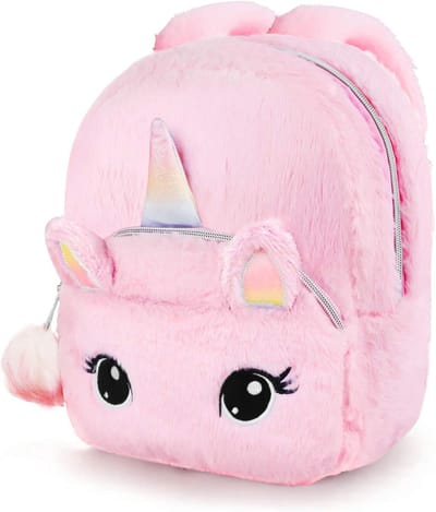 Eenhoorn Leuke Rugzak voor Kinderen, Schooltassen voor Kwekerij Peuter Boekentassen Pluche Zacht Roze Mini Rugzak Eenhoorns Geschenken voor Kleine Meisjes (Pluche bal: willekeurige kleur)