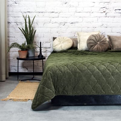 JENNY - Bedsprei - Ruitmotief - Heerlijk zacht - Green -170x220