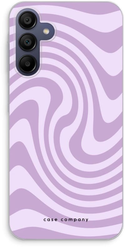 Case Company® - Hoesje geschikt voor Samsung Galaxy A15 hoesje - Swirl Paars - Soft Cover Telefoonhoesje - Bescherming aan alle Kanten en Schermrand