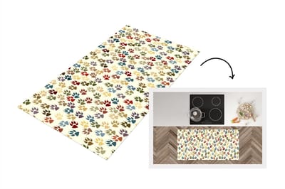 Keukenloper - Loper keuken - Patronen - Hond - Poten - 120x60 cm - Keukenloper vinyl
