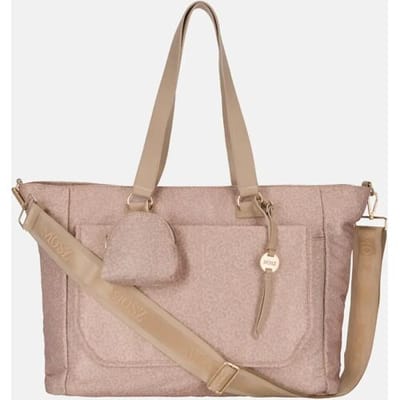 MŌSZ Beige luiertas met verschoonmatje panterprint / verzorgingstas / mombag