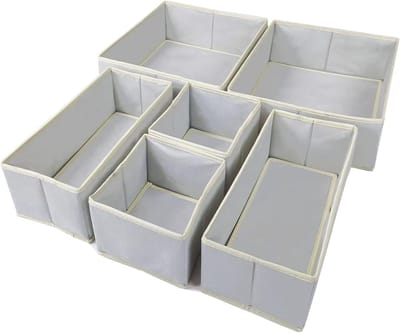 Kledinglade organisatoren - 6 stuks ondergoed en kleding organizer met opvouwbare opbergbakken
