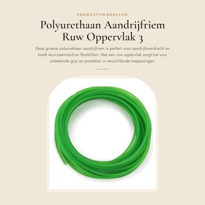 Dailygoods - Polyurethaan Aandrijfriem Ruw Oppervlak 3 mm x 10 m