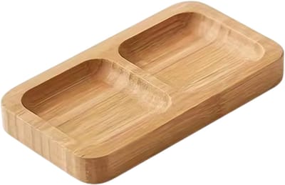 Snackserveerschaal met 2 Vakken – Snack Schaal / Serveerschaal voor Noten, Fruit, Snoep & Tapas – Borrelplank voor Eettafel of Theekamer
