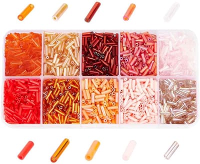 Kralen, Oranje Serie Schroevende Bugelkralen Lange Buis Losse Spacerkralen voor DIY Knutselen Sieraden Maken