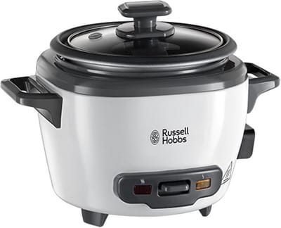 MELVRA Mini Rijstkoker - 0.4 Liter - Met Warmhoudfunctie - Antiaanbaklaag - Rijstwarmer - Voor Quinoa & Couscous - Inclusief Rijstlepel en Maatbeker - Compact
