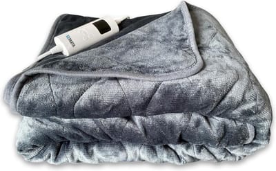 Elektrische Deken - 180 x 130 CM – XL 2 Persoons - Warmtedeken Met 3 Standen EN Timer - Wasbaar - Grijs
