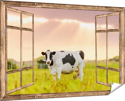 Gards Tuinposter Gekleurde Leeuw - Leeuwenkop - Abstract - 90x60 cm - Tuindoek - Tuindecoratie - Wanddecoratie buiten - Tuinschilderij