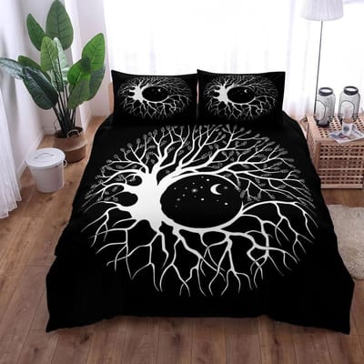 Yggdrasil Levensboom Dekbedovertrek Collectie King Queen Dubbel Twin Enkel Met Beddengoed Collectie Gekleurd Dekbedovertrek US Twin(172x218cm)