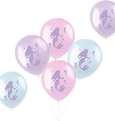 Folat - Ballonnen Pastel Mermaid Meerkleurig 33 cm - 6 stuks