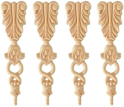 Dailygoods- Sierlijst Decoratief - Houten Sierlijst - Zelfklevend - 3D-patronen - Ornamenten voor Meubels - Natuurlijke Houtkleuren - Decoratieve Houten Ornamenten