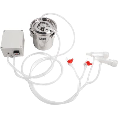 3L Elektrische Melkmachine Handsfree Roestvrijstalen Emmer Siliconen Bekerbuis Draagbare Impuls Melkmachine 100‑240V EU Stekker wit