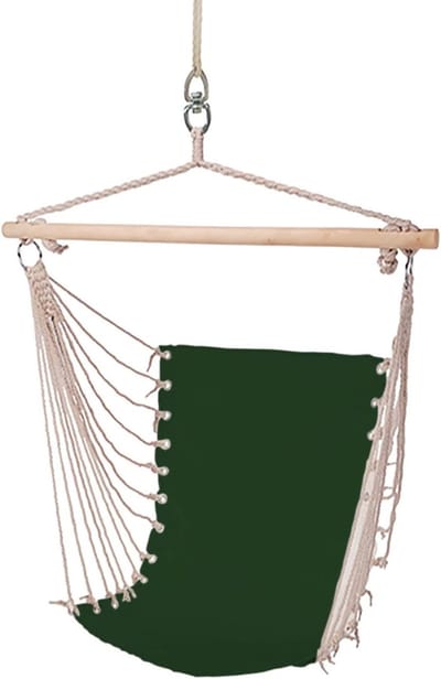 Hangmat hangstoel - Zit schommel - Ontspannen buiten - Duurzaam canvas - 100x60cm - Groen