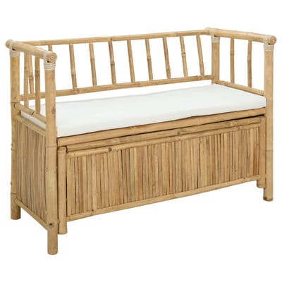 vidaXL - Tuinkast - Bank - 110 - x - 47 - x - 80 - cm - Bamboe - Naturel - Rechthoekig
