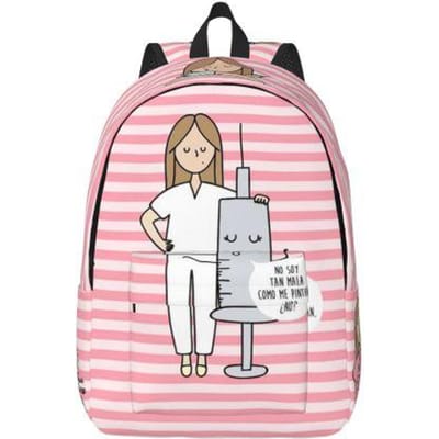 Dokter Verpleegster Enfermera En Apuros Rugzak voor Mannen Vrouwen Mode Middelbare School Wandelen Reizen Dagrugzak College Schoudertas Buiten Small 40x30x14cm