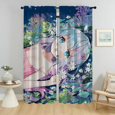 Eromanga Sensei Moderne Woonkamer Gordijnen 2 Stuks Keukengordijnen voor Camera Tule voor Slaapkamer Scheidingsschermen Gordijn Thuis W50xH70cmx2pcs-CL