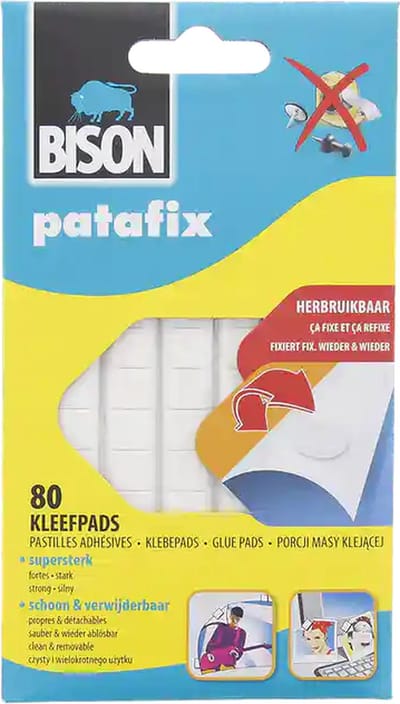 5 keer Kleefpads Bison Patafix 80 PCS - Kantoorbenodigheden - kantoorartikelen - Plak pads