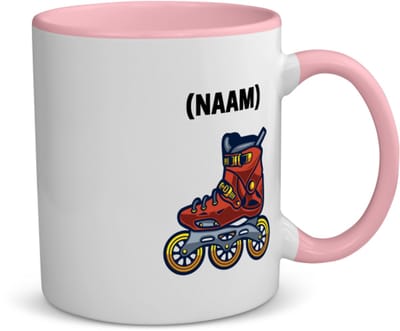 Akyol - skeeleren met eigen naam koffiemok - theemok - roze - Sport - skeeleraars - skaten - 350 ML inhoud