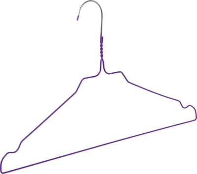 De Kledinghanger Gigant - Draadhanger - Stomerijhanger - Volwassenen - 404-24 - 100 Stuks - metaal - Paars - Rokinkepingen - 41 cm - Ø 2,4 mm - Kledinghanger - Kleerhanger (404_24_14/100)